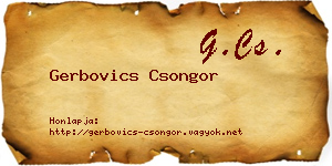 Gerbovics Csongor névjegykártya